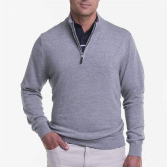 Fairway & Greene Baruffa Merino Wool Sweater In Grey