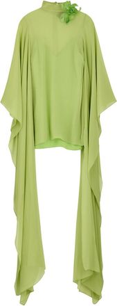 Taller Marmo Lanzarote Garden Silk-chiffon Mini Kaftan Dress - Green - IT42 (UK10 / S)
