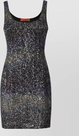 Missoni sequin-embellished zigzag sleeveless mini dress