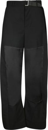 sacai Wijde broek - Dames - Wijde Broeken - Zwart - M - Wol - Broeken