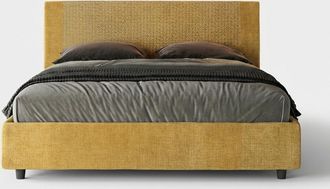 Itamoby Cama Doble 160x190 Con Contenedor De Tela Rosal Norris Labirinto - Amarillo