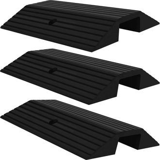 vidaXL Vidaxl - Rampa De Umbral Puente 3 Unidades Goma 49x40x8 Cm