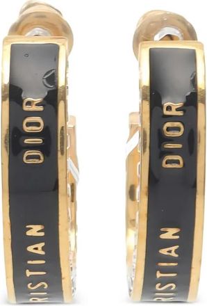 Dior 2010s Night Code hoop earrings - Gold