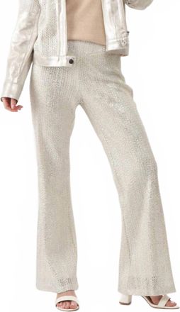 Insight Metallic Knit Wide Leg Pants In Silver