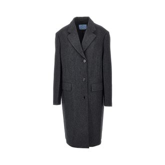 Prada Wool double single-breasted coat Woman 40