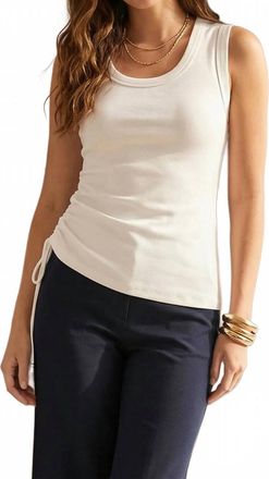 Fifteen Twenty Tia Side Shirred Tank In Off White