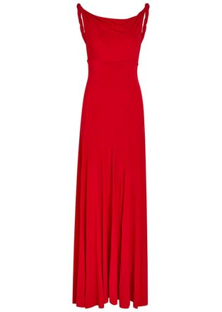 Alice & Olivia Noelia Panelled Stretch-jersey Maxi Dress - Red - 12 (UK16 / XL)