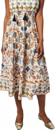 Sail to Sable Smocked Waist Midi Dress In Pattern
