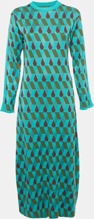 La DoubleJ La Doublej. Green Diamond Jacquard Knit Leisure Dress