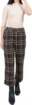 Lisette Plaid Wide Crop Pant In Chocolate