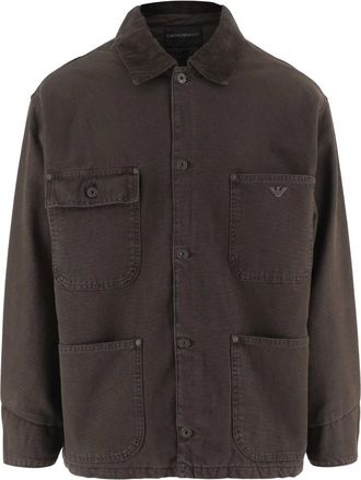 Emporio Armani Jassen, Heren, Bruin, 3Xl, Katoen, Jacket