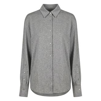 Moorer Lange Mouwen Shirt - Dames - Overhemden - Grijs - XS - Katoen - Overhemden