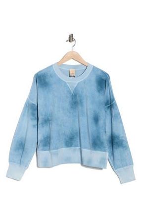 Faherty High Tide Tie Dye Pima Cotton Sweatshirt in Ocean Blue Tie Dye at Nordstrom Rack, Size Xx-Small