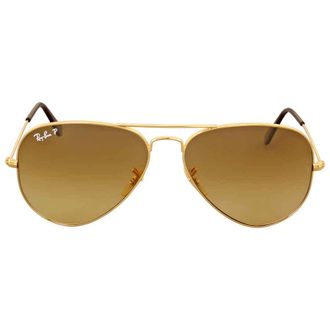 Ray-Ban Aviator Gradient Polarized Brown Unisex Sunglasses RB3025 001/M2 58