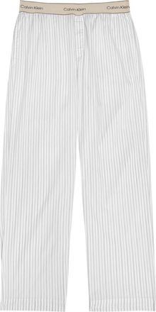 Calvin Klein Striped Cotton Pyjama Trousers - White - L