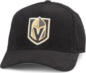 American Needle Mens American Needle Black Vegas Golden Knights Corduroy Chain Stitch Adjustable Hat at Nordstrom