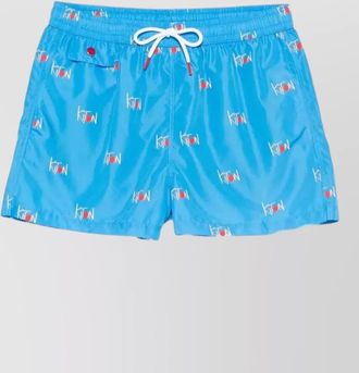 Kiton logo print swim shorts