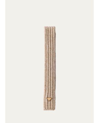 Prada Rib Knit Wool-Cashmere Scarf