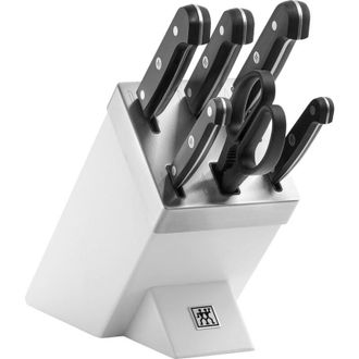Zwilling Gourmet Set di Coltelli con Ceppo con Sistema Auto Affilante, 7 Pezzi, Bianco - Zwilling