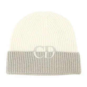 Dior Accessoires, Heren, Wit, S, Wol, CD Icon Beanie