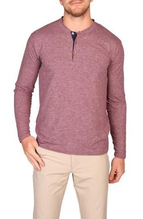 Tailorbyrd Brushed M&eacute;lange Long Sleeve Henley in Heather Plum at Nordstrom Rack, Size Xx-Large