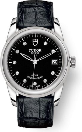 Tudor Glamour Date Automatic Diamond Black Dial Watch 55000-0013