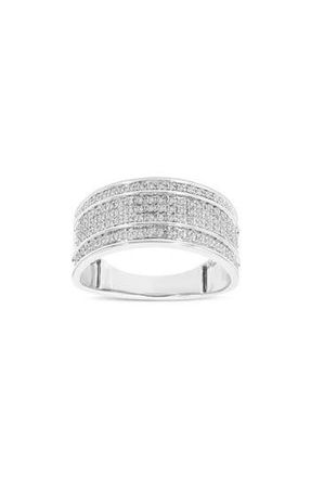 LuvMyJewelry Elysium 10K Gold Pav&eacute; Diamond Band Ring in 10K White Gold at Nordstrom Rack, Size 14