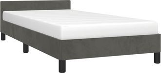vidaXL Estructura De Cama Sin Colch&oacute;n Terciopelo Gris Oscuro 90x200 Cm Vidaxl