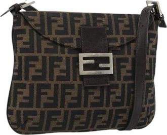 Fendi Pre-owned Zucca Canvas Shoulder Bag - Dames - Vintage Schoudertas - Bruin - ONE Size - Leer - Vintage