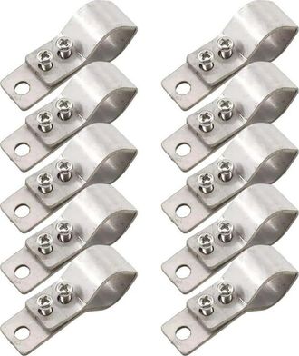 OEM Paquete De 10 Bridas De Acero Inoxidable Ajustables Ss304 De 16-26 Mm Para Cenadores, Sombrillas Y Toldos Exteriores (55 X 42 X 2 Mm)