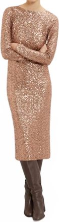 ottod'Ame Sequin Midi Dress In Rose