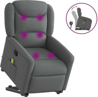 vidaXL Vidaxl - Silla De Masaje Reclinable De Pie De Tela Gris Oscuro