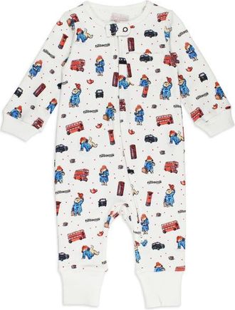 LOvedbaby London Paddington Organic Cotton Zip Romper at Nordstrom, Size 12-18M