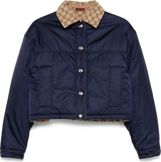 Gucci reversible puffer jacket - women - Cotton/Polyester/Viscose/Polyamide - 38 - Blue