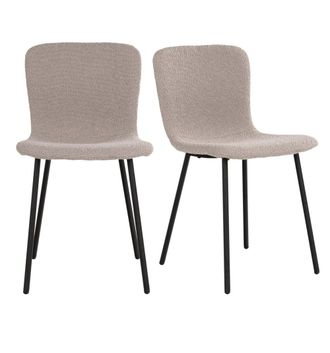 Moloo Silla de tela beige (x2)