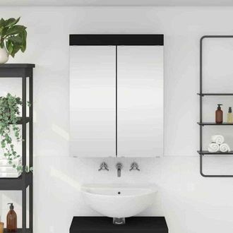 vidaXL vidaXL Mobiletto per specchio da bagno TULUM Nero 60 x 16,5 x 78 cm