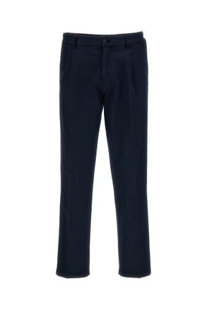 Fay Structured Regular Fit Herringbone Cotton Trousers