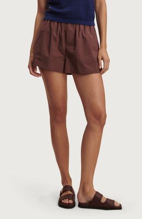 Varley Morales Cotton Poplin Shorts in Brown Stone at Nordstrom, Size Xx-Small