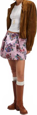 Free People Benjamine Mini Skirt In Pink Combo