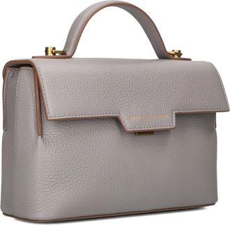 Smaak Tassen, Dames, Grijs, ONE Size, Leer, Flora Schoudertassen in Taupe Leer