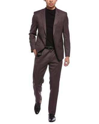HUGO BOSS 2pc Wool-Blend Suit with Flat Front Pant
