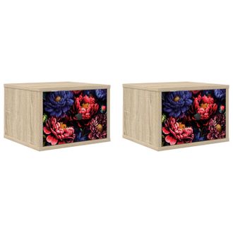 vidaXL Mesita De Noche De Pared Kiel 2 Uds. Roble Sonoma Vidaxl