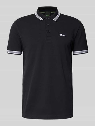 HUGO BOSS Regular Fit Poloshirt mit Label-Stitching Modell Paddy in Black, Größe XXXL
