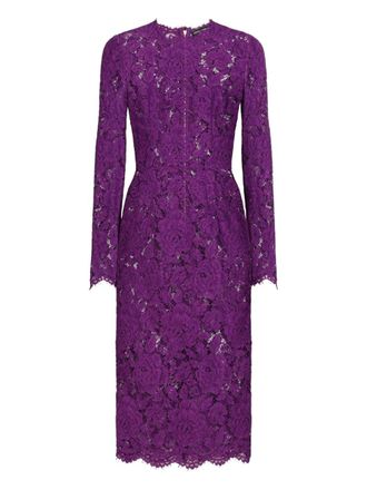 Dolce & Gabbana DNA Cordonetto jurk met kant - Paars