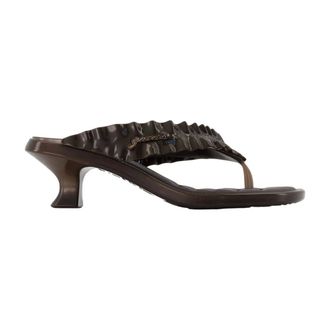 Ganni Schoenen, Dames, Bruin, 40 EU, Thong Kitten Sandalen