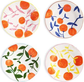 &Klevering Orange Teller, Zweig, Ø 22 cm, mehrfarbig (4er-Set)