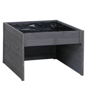Hhg [nunca Usado] Garaje Para Robot Cortac&eacute;sped Con Macetero Hhg-078, Cobertizo Para Cortac&eacute;sped, Madera Con Certificaci&oacute;n Mvg, 50 X 70 X 80 Cm, Gris Antr