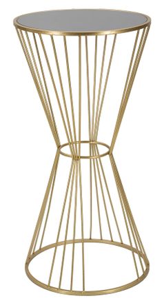 Mauro Ferretti Mesa redonda de metal dorado con espejo &oslash; cm 50x100