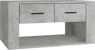 vidaXL Vidaxl - Mesa de centro madera contrachapada gris hormigón 80x50x40 cm