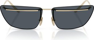 Prada 0pr C52s Angular Metal Frame Sunglasses
